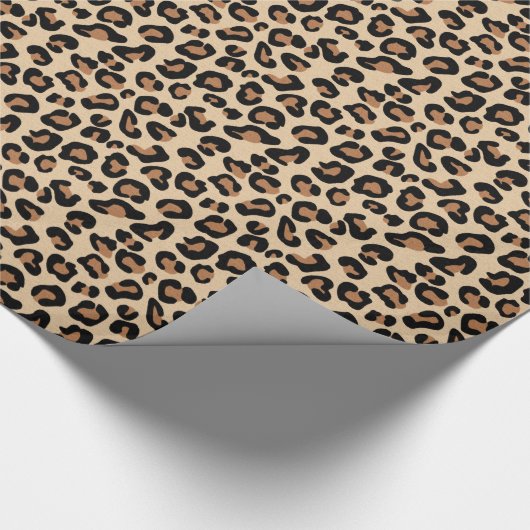 Leopardrucke, Schwarz, Braun, Rost und Tan Geschenkpapier (Ecke)