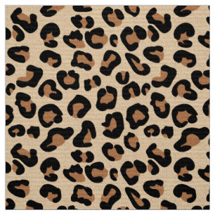 Leopardrucke, Schwarz, Braun, Rost und Tan Stoff