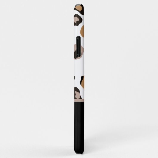 Leopardrucke, Schwarz, Weiß, Tan-Farbblock Case-Mate iPhone Hülle (Hinten/Rechts)