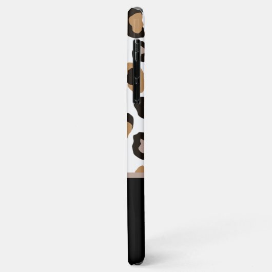 Leopardrucke, Schwarz, Weiß, Tan-Farbblock Case-Mate iPhone Hülle (Hinten/Links)