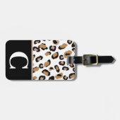 Leopardrucke, Schwarz, Weiß, Tan-Farbblock Gepäckanhänger (Vorderseite horizontal)