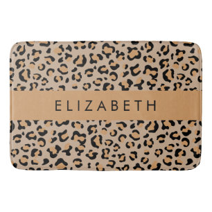Leopardrucke, Spots, Braunleopard, Ihr Name Badematte