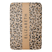 Leopardrucke, Spots, Braunleopard, Ihr Name Badematte (Vorderseite Vertikal)