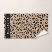 Leopardrucke, Spots, Braunleopard, Ihr Name Badhandtuch Set (Handtuch)
