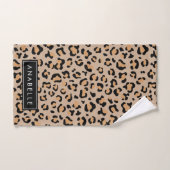Leopardrucke, Spots, Braunleopard, Ihr Name Badhandtuch Set (Handtuch)