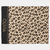 Leopardrucke, Spots, Braunleopard, Ihr Name Fleecedecke (Vorderseite (Horizontal))