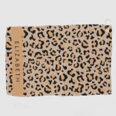 Leopardrucke, Spots, Braunleopard, Ihr Name Golfhandtuch (Horizontal)