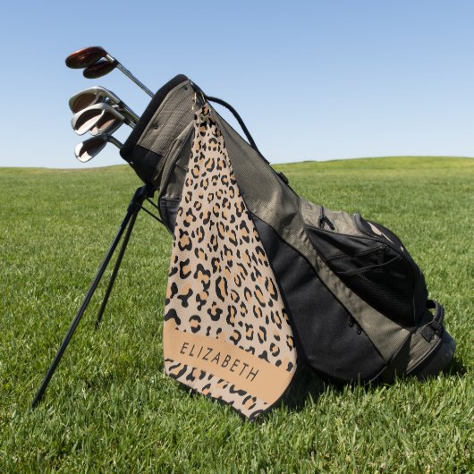 Leopardrucke, Spots, Braunleopard, Ihr Name Golfhandtuch (Gras)