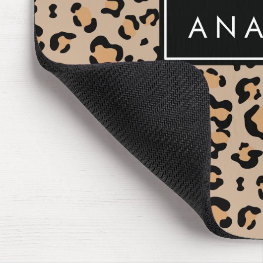 Leopardrucke, Spots, Braunleopard, Ihr Name Mousepad (Ecke)