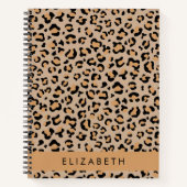 Leopardrucke, Spots, Braunleopard, Ihr Name Notizblock (Vorderseite)
