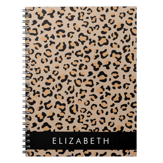 Leopardrucke, Spots, Braunleopard, Ihr Name Notizblock (Vorderseite)