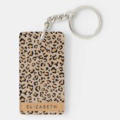 Leopardrucke, Spots, Braunleopard, Ihr Name Schlüsselanhänger (Rückseite)
