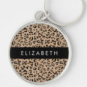 Leopardrucke, Spots, Braunleopard, Ihr Name Schlüsselanhänger (Vorne)