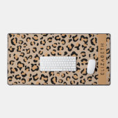 Leopardrucke, Spots, Braunleopard, Ihr Name Schreibtischunterlage (Tastatur & Maus)