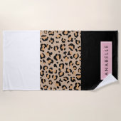 Leopardrucke, Spots, Braunleopard, Ihr Name Strandtuch (Vorderseite)