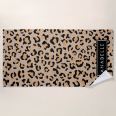 Leopardrucke, Spots, Braunleopard, Ihr Name Strandtuch (Vorderseite)