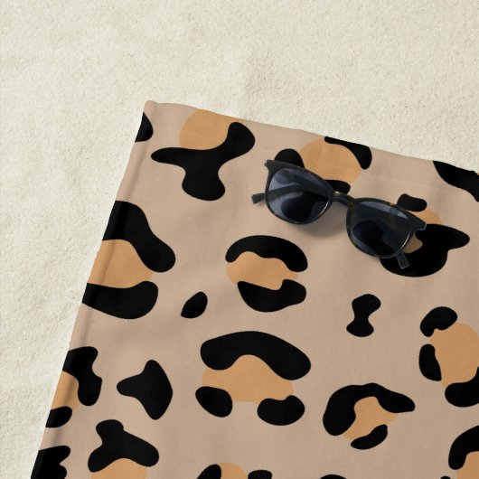 Leopardrucke, Spots, Braunleopard, Ihr Name Strandtuch (Beispiel)