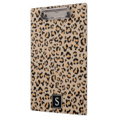 Leopardrucke, Spots, Braunleopard, Monogramm Klemmbrett (Links)