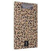 Leopardrucke, Spots, Braunleopard, Monogramm Klemmbrett (Rechts)
