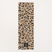 Leopardrucke, Spots, Braunleopard, Monogramm Yogamatte (Vorderseite)