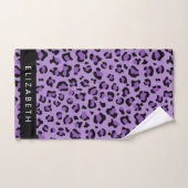 Leopardrucke, Spots, Lila Leopard, Ihr Name Badhandtuch Set (Handtuch)