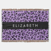Leopardrucke, Spots, Lila Leopard, Ihr Name Decke (Vorderseite)