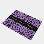 Leopardrucke, Spots, Lila Leopard, Ihr Name Fußmatte (Schrägansicht)