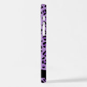 Leopardrucke, Spots, Lila Leopard, Ihr Name iPhone Hülle (Linke Seite)