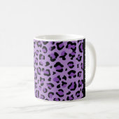 Leopardrucke, Spots, Lila Leopard, Ihr Name Kaffeetasse (VorderseiteRechts)