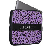 Leopardrucke, Spots, Lila Leopard, Ihr Name Laptopschutzhülle (Vorne Rechts)