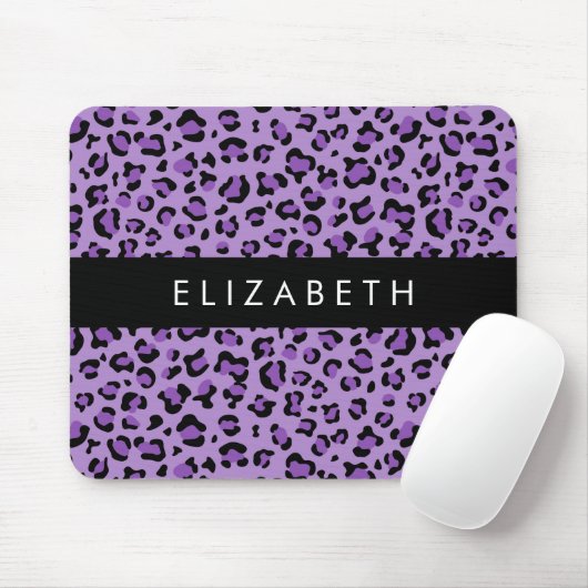 Leopardrucke, Spots, Lila Leopard, Ihr Name Mousepad (Mit Mouse)
