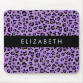Leopardrucke, Spots, Lila Leopard, Ihr Name Mousepad (Vorne)