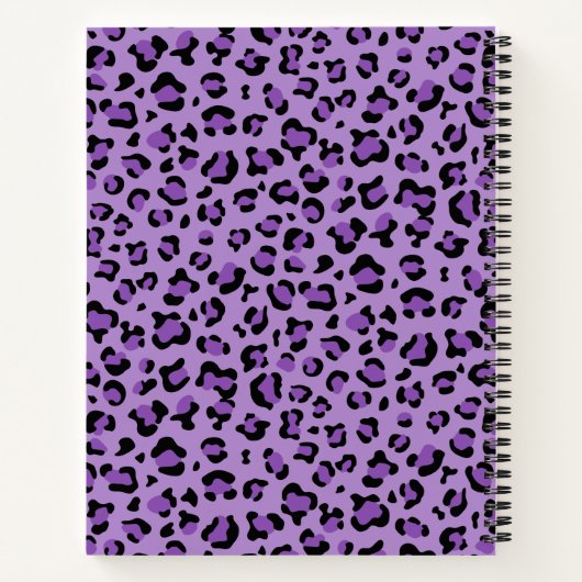 Leopardrucke, Spots, Lila Leopard, Ihr Name Notizblock (Rückseite)