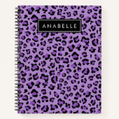 Leopardrucke, Spots, Lila Leopard, Ihr Name Notizblock (Vorderseite)