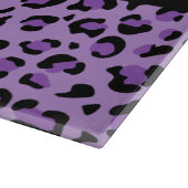 Leopardrucke, Spots, Lila Leopard, Ihr Name Schneidebrett (Ecke)