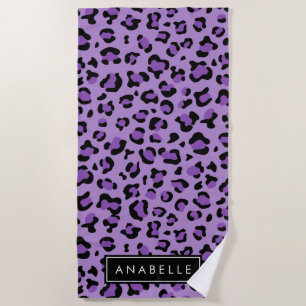 Leopardrucke, Spots, Lila Leopard, Ihr Name Strandtuch