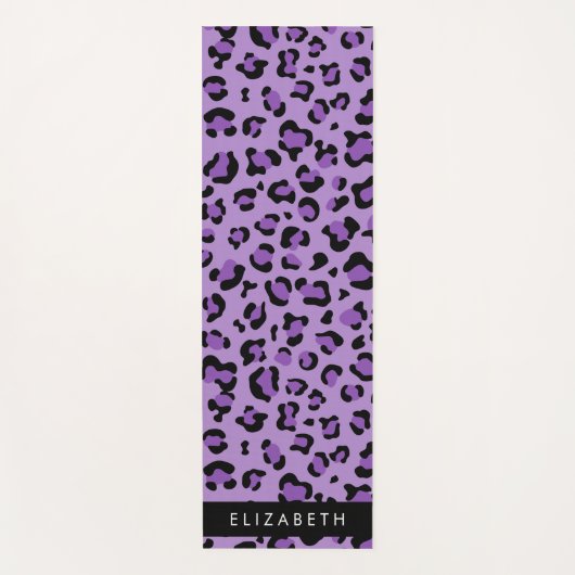 Leopardrucke, Spots, Lila Leopard, Ihr Name Yogamatte (Vorderseite)