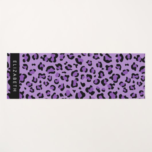 Leopardrucke, Spots, Lila Leopard, Ihr Name Yogamatte (Vorderseite (Horizontal))