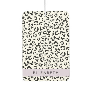 Leopardrucke, Spots, Schwarzweiß, Ihr Name Autolufterfrischer