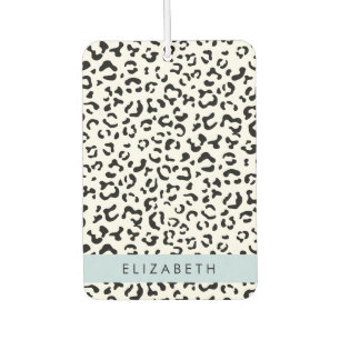 Leopardrucke, Spots, Schwarzweiß, Ihr Name Autolufterfrischer