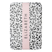 Leopardrucke, Spots, Schwarzweiß, Ihr Name Badematte (Vorderseite Vertikal)