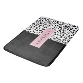 Leopardrucke, Spots, Schwarzweiß, Ihr Name Badematte (Schrägansicht)