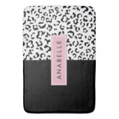 Leopardrucke, Spots, Schwarzweiß, Ihr Name Badematte (Vorderseite Vertikal)