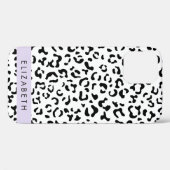 Leopardrucke, Spots, Schwarzweiß, Ihr Name Case-Mate iPhone Hülle (Rückseite (Horizontal))