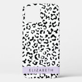 Leopardrucke, Spots, Schwarzweiß, Ihr Name Case-Mate iPhone Hülle (Rückseite)