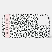 Leopardrucke, Spots, Schwarzweiß, Ihr Name Case-Mate iPhone Hülle (Rückseite (Horizontal))