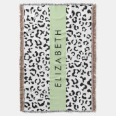 Leopardrucke, Spots, Schwarzweiß, Ihr Name Decke (Vorderseite Vertikal)