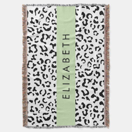 Leopardrucke, Spots, Schwarzweiß, Ihr Name Decke (Vorderseite Vertikal)