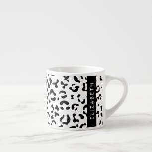 Leopardrucke, Spots, Schwarzweiß, Ihr Name Espressotasse