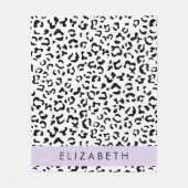 Leopardrucke, Spots, Schwarzweiß, Ihr Name Fleecedecke (Vorderseite)